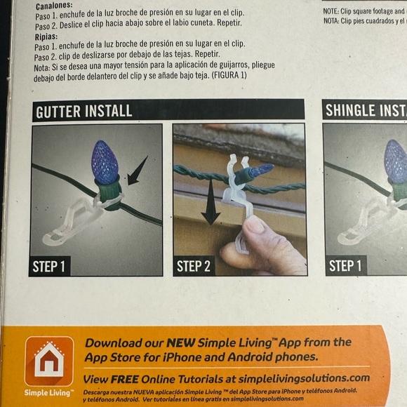 🌸 $3 if bundled Universal Light Clips for gutters shingles & tile 100 Clips NWT - Picture 7 of 12